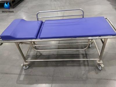 China Manual MRI Stretcher Non Magnetic Stainless Steel Backrest Adjustable Hospital Tranfer for sale