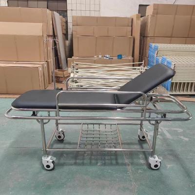 China Adjustable Hospital Patient Transfer Stretcher Device Lockable Wheels With IV Pole for sale