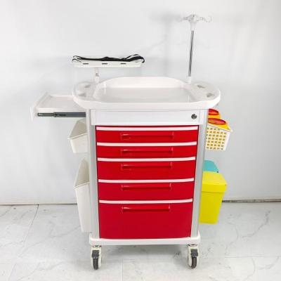 China Custom Healthcare Medical Trolley On Wheels , Hospital Medication Cart With Side Hooks for sale