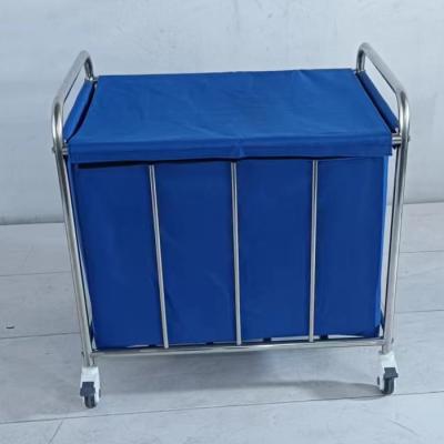 China Stainless Steel Medical Waste Trolley For Hospital Morning Nursing Clothes Patient Room Cleaning for sale