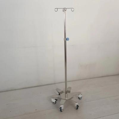 China Hospital 304 Stainless Steel IV Pole With 5 Castors Infusion Treatment Stand for sale