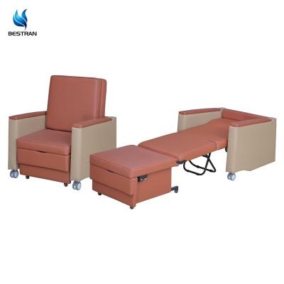 China Folding Patient Companion Chair Bed For Family Attendant Caregiver Sleeping Waterproof Mattress for sale