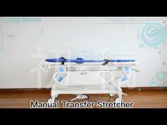 Hospital Manual Patient Transfer Stretcher Height Adjustable IV Pole Oxygen Bottle Holder