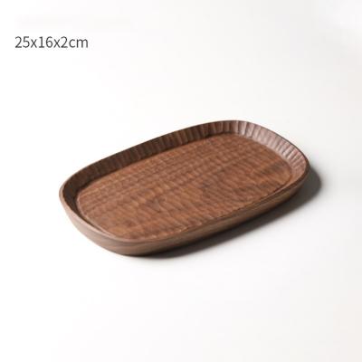 China Low Price Excellent Quality Black Walnut Sushi Wooden Food Dinner Serving Tray for sale