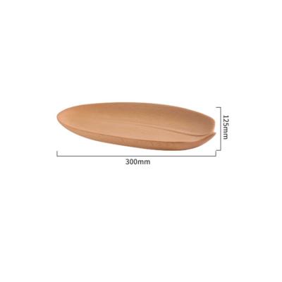 China Creative Japanese Wooden Tray Tea Tray Leaf Shape Viable Beech Wood Tray for sale