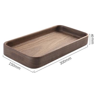 China High Quality Cheap Rectangular Wood Tray Plate Wooden Dinner Plates Black Walnut Factory Direct Sale for sale