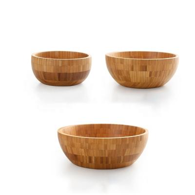 China The Unique Viable Salad Bowl Natural Bamboo Tableware Handwork Wood Living Wooden Salad Making Bamboo Fiber, Bamboo Kitchen Round Shape for sale