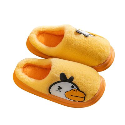 China Fashion Trend Plush Cotton Slippers Winter Cartoon Duck Warm Anti Slip Plush Slippers for sale