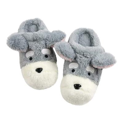 China Fashion Trend Customized Cute Plush Winter Multi-colors Dog Plush Slippers Warm Soft Plush Slippers Customized for sale