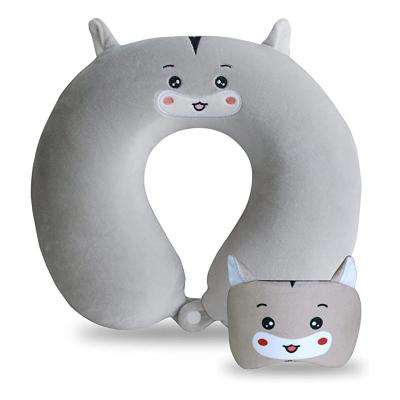 China Customized u therapy anime shape travel neck soft washable pillow with sleep eye mask for sale