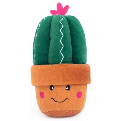 China Viable Stuffed Plush Dog Toy With Squeaker Cactus Plush Dog Squeaky Chew Toys for sale