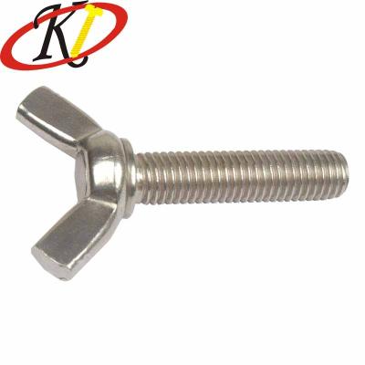 China Chinese Stainless Steel Fastener Manufacturing Butterfly Head Wing Bolt Stainless Steel Hand Tighten Screws for sale