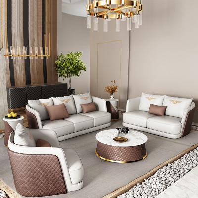 China Modern home furniture sofa set new design light living room sofa luxury leather modern simple combination of 1+2+3 sofas for sale