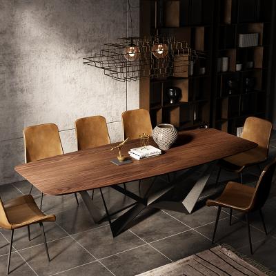 China Nordic modern simple marble dining table dining table rectangle personality walnut dining table for sale