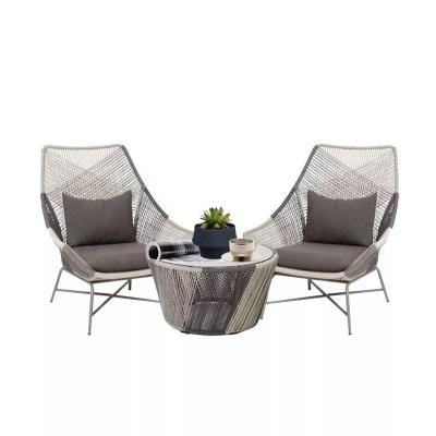 China Nordic Luxury Outdoor Rattan Furniture Garden Eco-freindly Style Single Rattan Chair With Foot Stool for sale