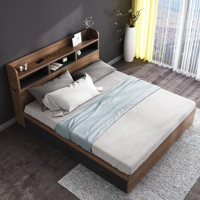 China Hot Sale Storage Bedroom Furniture With Wardrobe Simple Design King Size Bed Bedroom Set Furniture for sale