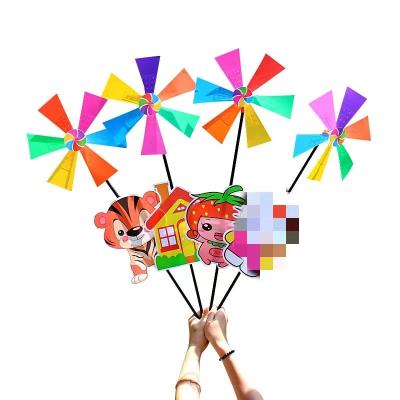 China Outdoor Toy Three-dimensional cartoon colourful Dutch windmill children's toys outdoor garden decoration plastic windmill for sale