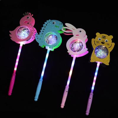 China PS New Luminous Cartoon Stick Children's Hand held Luminous Star Toy Balls Wholesale Jade Rabbit Star Sky Glow Sticks for sale