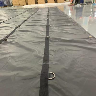 China 0.4mm 0.5mm PVC Tarpaulin Fabric Vinyl Tarp Fabric Flatbed Truck Lumber Tarps for sale