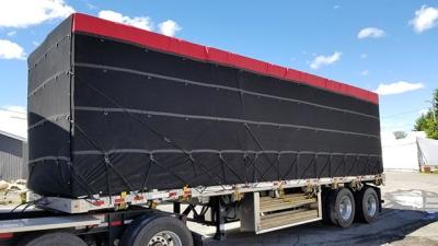 China Wasserdichte PVC-Lkw-Abdeckung für Flachbetten-Lkw mit 6-Fuß-Drop-Holzplatten zu verkaufen