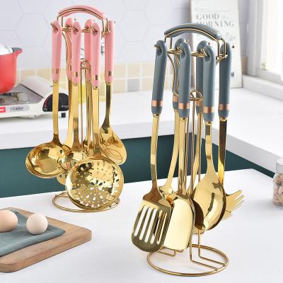 China Hot New Seven-Piece Kitchen Tableware Set Ceramic Kitchen Viable Household Stainless Steel Kitchen Tableware Gift Set for sale