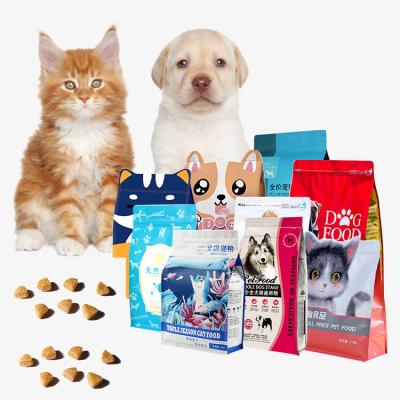 China Custom Pet Food Moisture Proof Bag Plastic Pet Food Packaging Bag Stand Up Aluminum Foil Flat Bottom Pouch Bags For Pet Food pets for sale