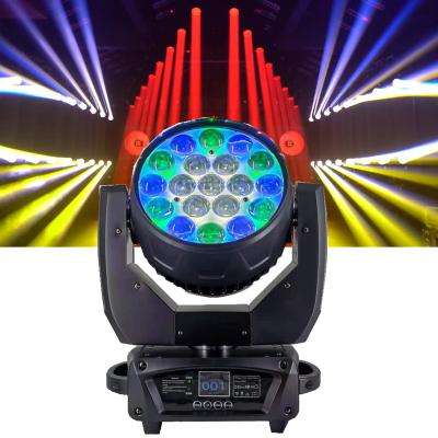 China Aura Led Zoom Wash Moving Light Stage Event Club Bar DJ Wedding 15W 15W RGBW Led Zoom Wash Moving Light Stage Beam Lights for sale