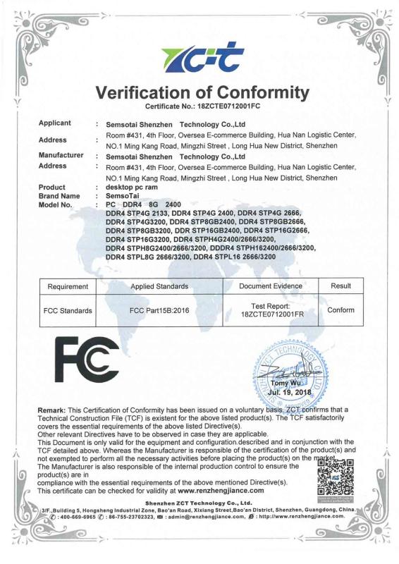 FCC - Semsotai (shenzhen) Technology Co., Limited