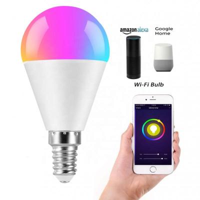 China Amazon Alexa Google Home IFTTT TUYA 7W E27 RGB+White Wifi Led Light Bulb Color Changing Smart Phone Control Wifi Smart Light Bulb for sale