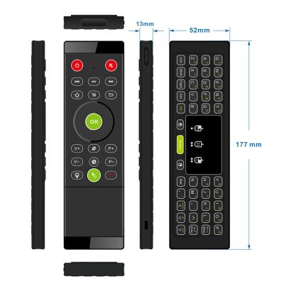 China Wifi 2.4 GHz Mini Keyboard Touchpad Air Mouse Wireless Smart IR USB Remote Learning Android TV Remote Control Box for sale