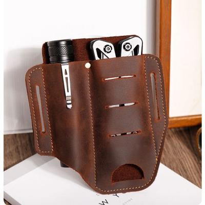 China Durable Multifunctional tool storage bag Waist layer cowhide men's waist pack belt bag leather men's mobile phone belt bag for sale