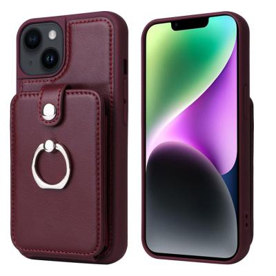 China Shockproof For Apple iphone14 mobile phone case 13promax creative skin anti-drop 12 organ card mobile phone holster rotatable ring for sale