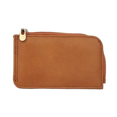 China RFID Leather short women's wallet RFID top layer cowhide holding bag multi-card position simple money clip card bag coin wallet for sale