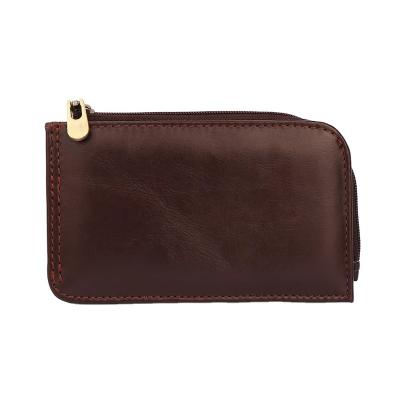 China RFID Leather short women's wallet RFID top layer cowhide holding bag multi-card position simple money clip card bag coin wallet for sale