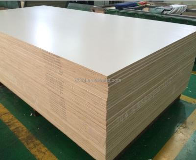 China Indoor Furniture 1220*2440mm Interior White Melamine Laminated Plywood for sale