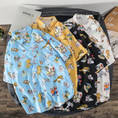 China Viable Summer Men's T-shirt Tops Blouse Shirt Print Hawaiian Floral Short Sleeve Beach Party Casual Shirt for sale