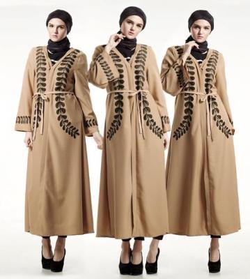 China New design washable brown or customized sleeve muslimah dress afghani dress color long maxi dress for casual daily and outdoor loose fur for sale