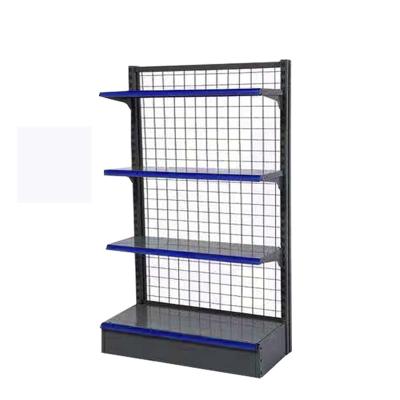 China Single Sided Good Prices Heavy Duty Cold Rolled Steel Gondola Supermarket Grate Shelf for sale