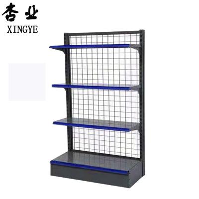 China Grid Single Side Luxury Double Side Shelf Supermarket Display Bargain Price Metal Rack for sale