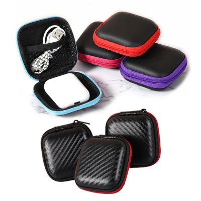 China Small Portable Eco-friendly Earphone / EVA Folding Glasses Case Leather Portable Earbud Storage Box For Wireless Headset USB Cable Bag for sale