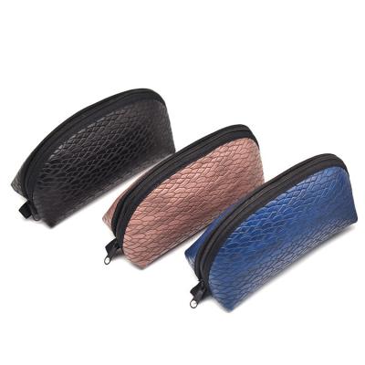 China Fashion Woven Pattem Zipper Glass Sunglasses Case Soft PU Leather for sale