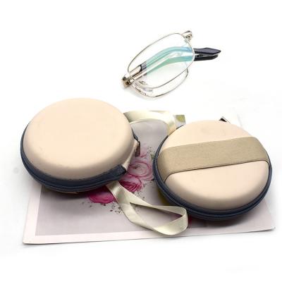 China Practicle Factory Wholesale Portable Folding Sunglasses Case Round Zipper Glasses Box Soft Glass Leather Case for sale