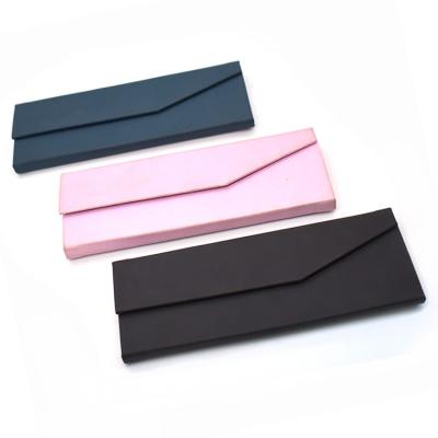 China Eco-friendly Folding Handmade Leather Glasses Optical Cases Triangle Glasses Box For Students And Office Workers Optical Show Case for sale