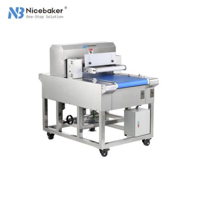 China Use For Slicing Kinds Of Cake Burger Machines Nicebaker Automatic Electric Adjustable Horizontal Bread Hamburger Cake Toast Slicer for sale