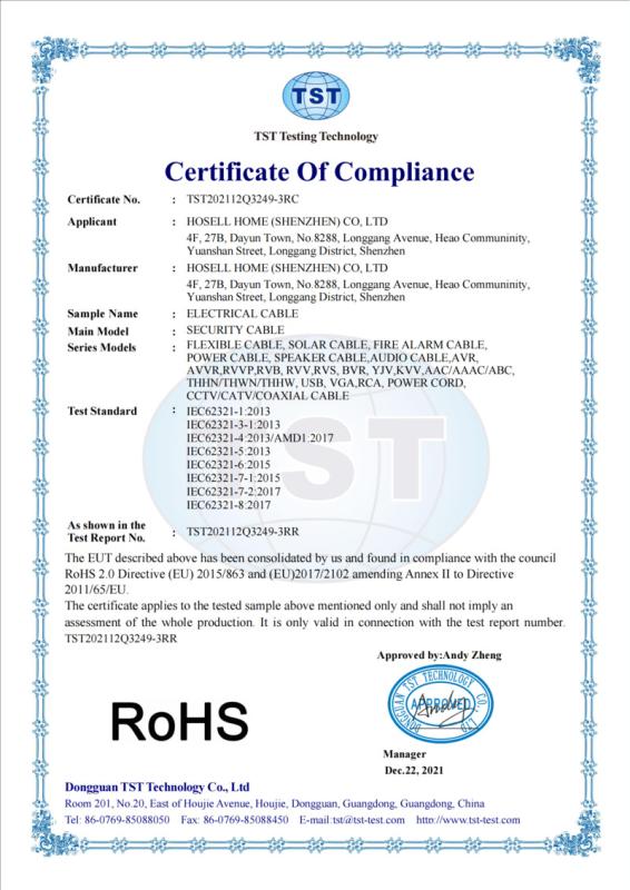 RoHS - HOSELL HOME (SHENZHEN) CO.,LTD.