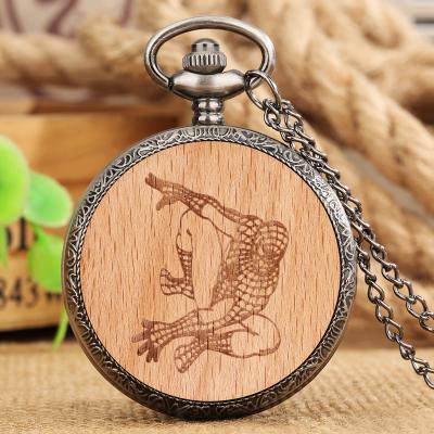 China Antique American Pendant Clock Spider Quartz Man Women Kids Clock Movie Human Pocket Watch For Gift for sale