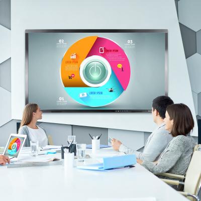 China Aluminum alloy Frame+4mm tempered glass+anti-glare 75 inch interactive smart whiteboard electronic display board for conference for sale