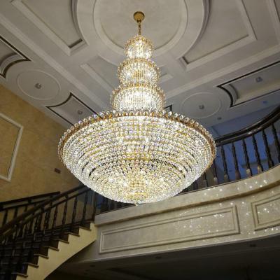 China Zhongshan Modern Custom Crystal Gold Large Empire Design Hotel Crystal Lighting for Hotel Lobby Decor Chandelier Indoor Pendant Light for sale