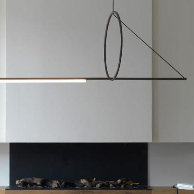 China Modern Nordic Minimalist Geometric Lines Living Room Dining Room Designer Villa Led Personality Chandelier Zhongshan Pendant Light for sale