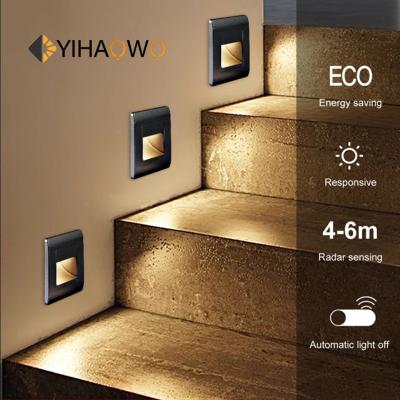 China Zhongshan Ac110V 220V Modern Motion Sensor Hotel Indoor Staircase Led Recessed Stair Step Light for sale